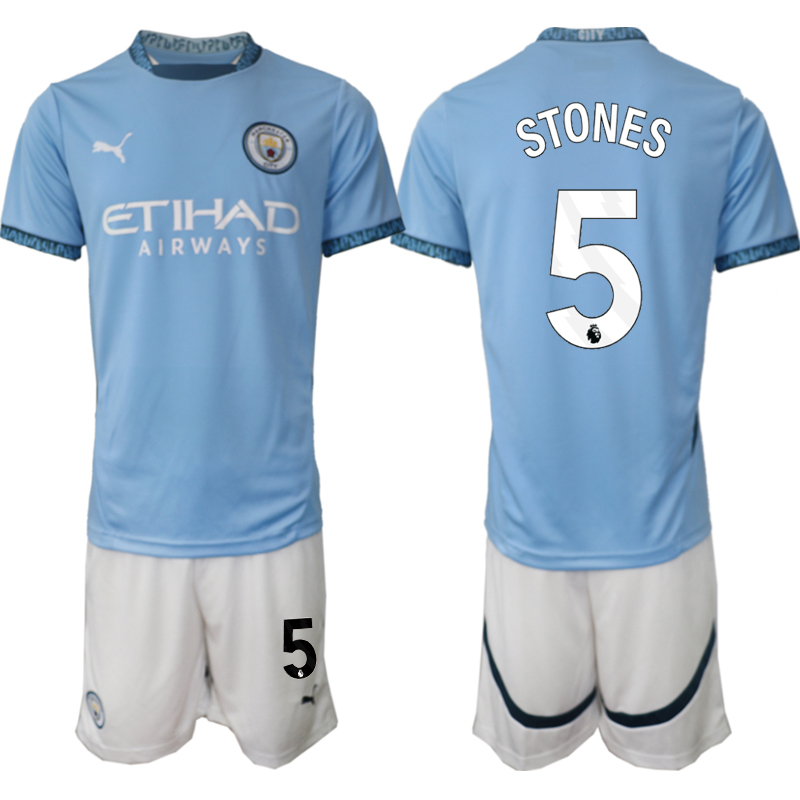 Men 2024-2025 Club Manchester City home blue 5 Soccer Jersey